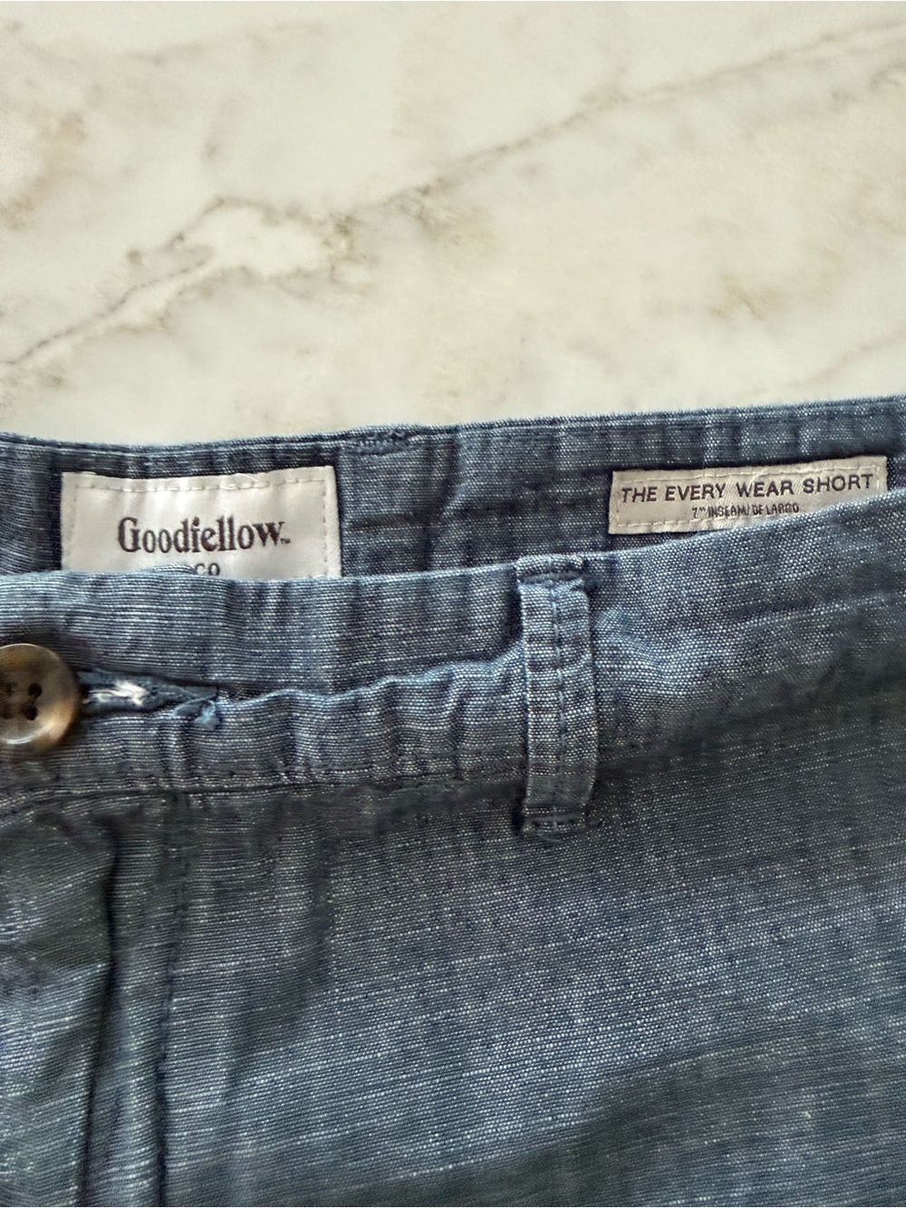 Goodfellow & Co Gray-Blue Flat Front Men's Shorts Size 40, 7” Inseam - Picture 2 of 6